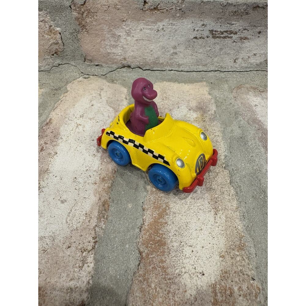 VTG Barney & Friends Vehicles Purple Dinosaur Driving Taxi Cab Diecast Car Lyons
